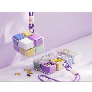 GlucoLife Wellness Cube Travel Pill Organizer